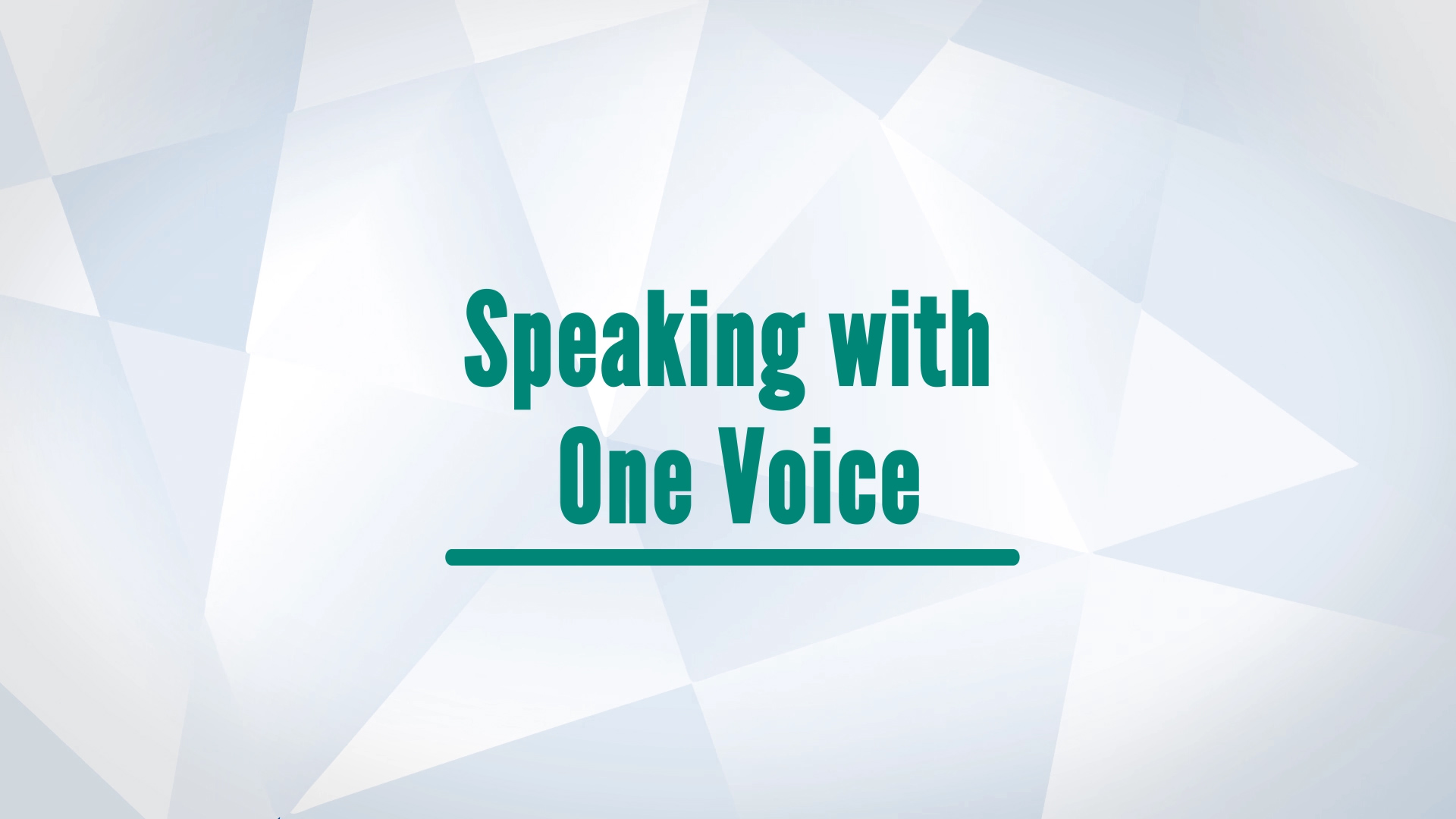 Speaking With One Voice Video Thumbnail